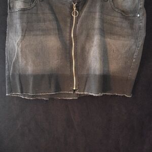 Ashley Stewart Dollhouse Chic Gray Skirt with Zipper Accent. 2 Skirts Available.